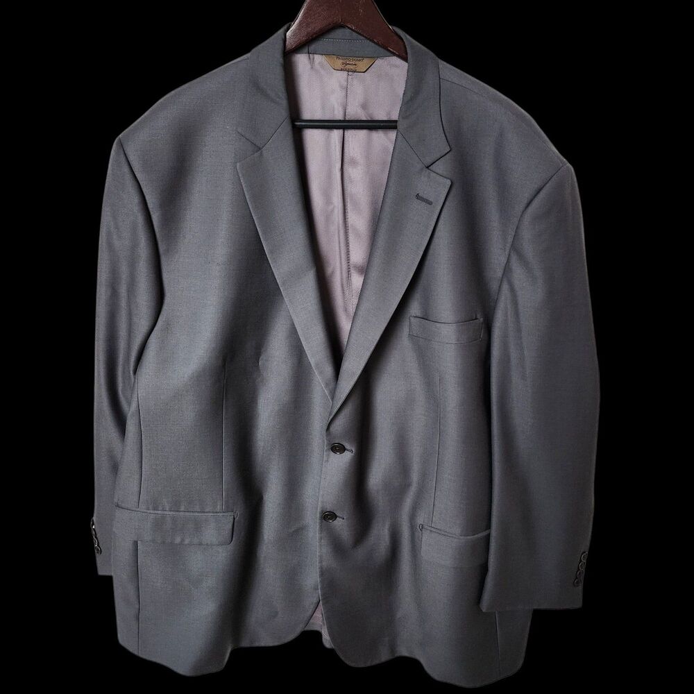 Pronto Uomo Signature Grey Suit Jacket 54 Long Super 100's Wool Made In Italy